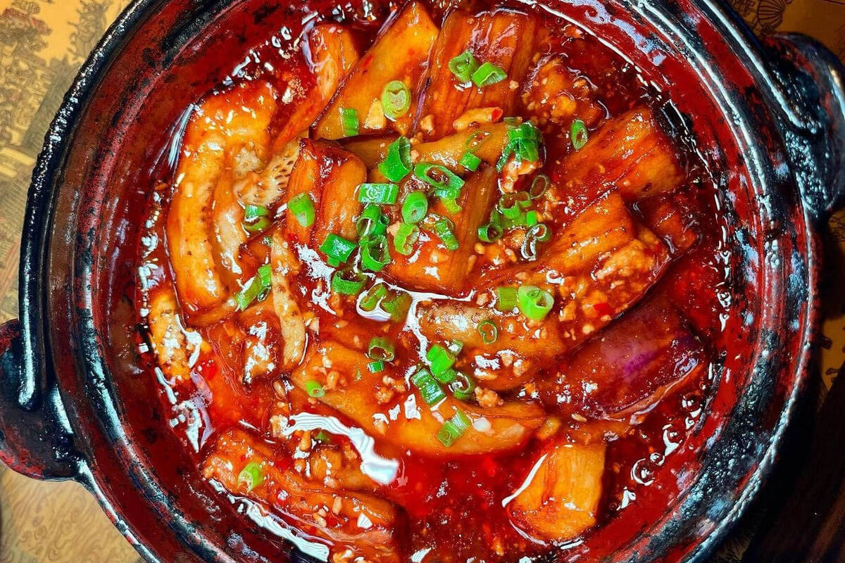 Spicy eggplant in garlic sauce with minced pork from the new China Mama Express in southwest La ...