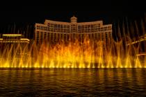 Fire erupts during the debut of a new water show based on "Game of Thrones" at the Bellagio Fou ...