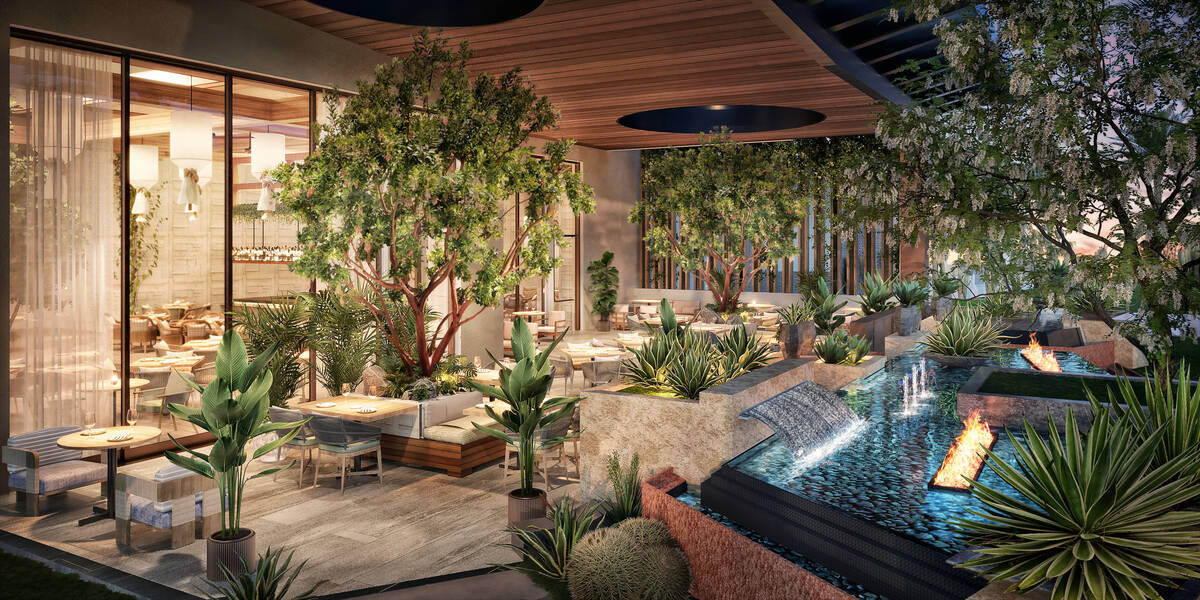 A rendering of the terrace at Summer House, a California cuisine- and beach house-inspired rest ...