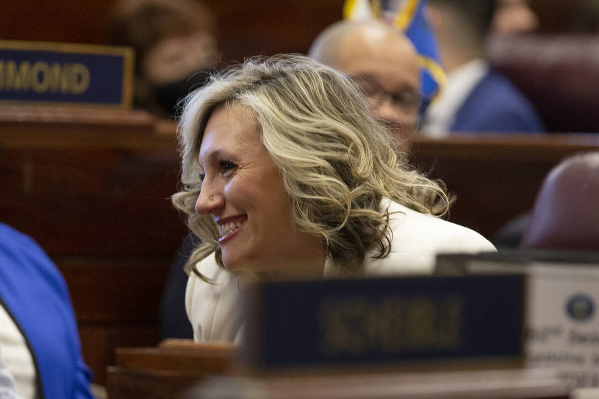 Nevada Senate Majority Leader Nicole Cannizzaro, seen in Carson City in February 2023. (AP Phot ...