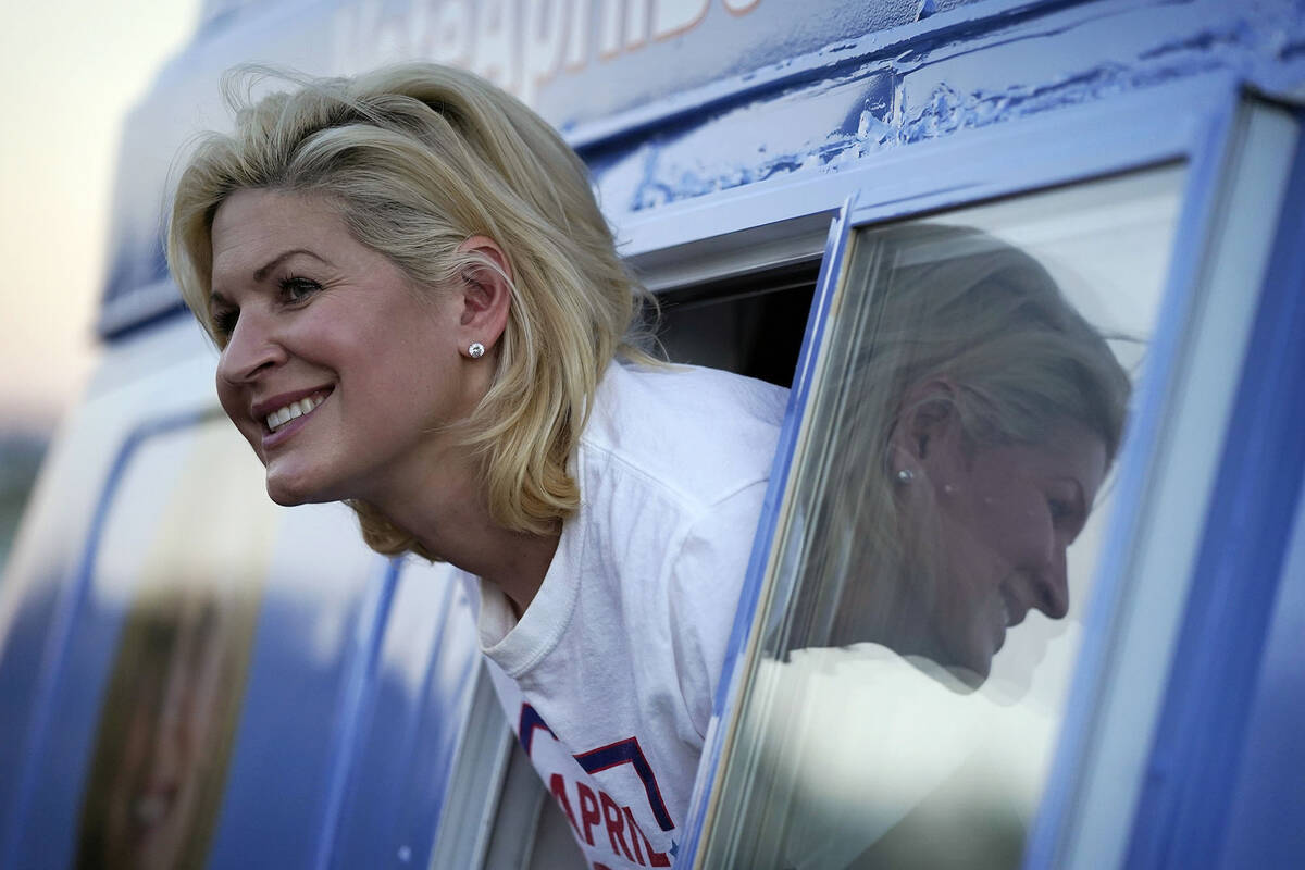 Republican April Becker campaigns for the Nevada state senate from a converted ice cream truck ...