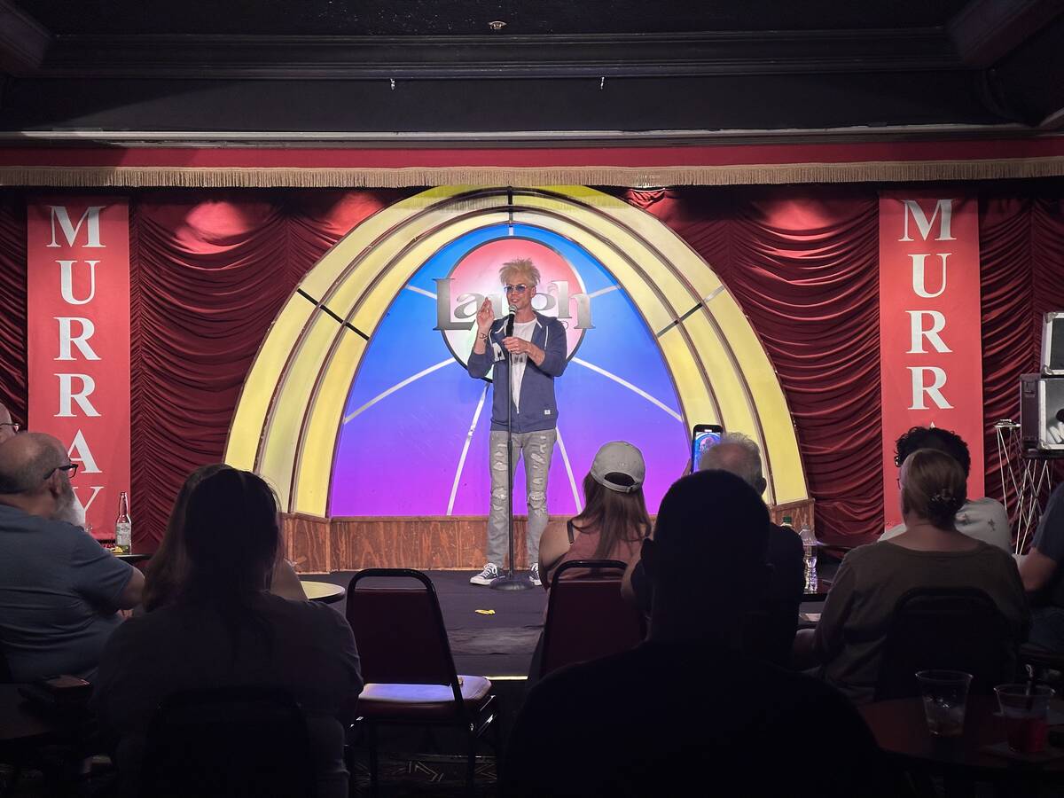 Comic magician Murray Sawchuck is shown onstage at the Laugh Factory at the Tropicana on Tuesda ...