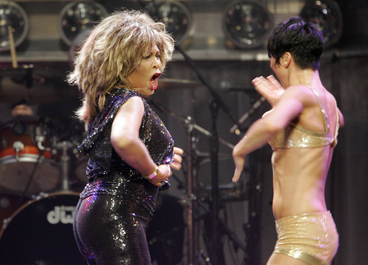 Tina Turner performs at The Sprint Center in Kansas City, Mo., Wednesday, Oct. 1, 2008. This is ...