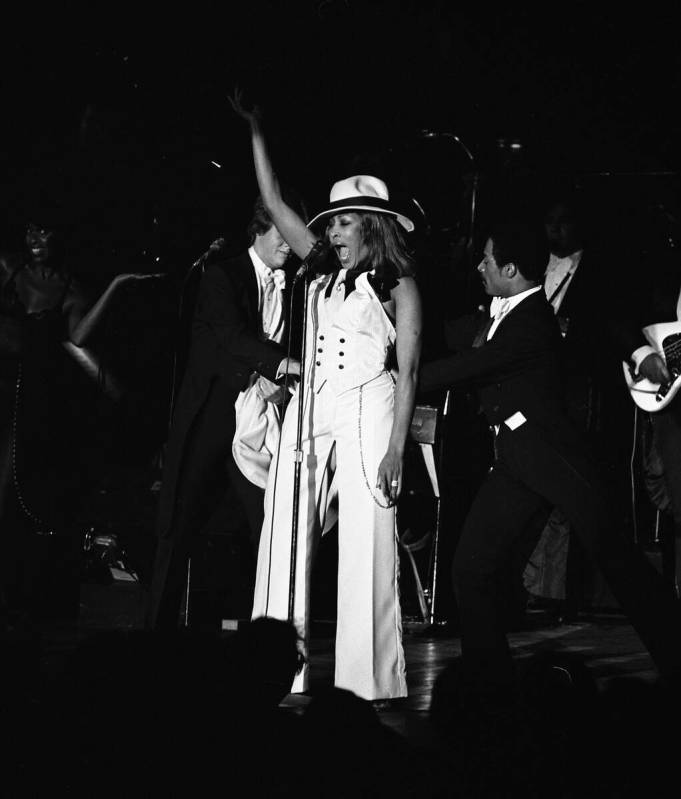 Tina Turner onstage at Caesars Palace on July 21, 1977, in Las Vegas. (Las Vegas News Bureau)