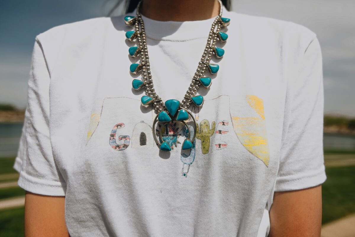 Shanea Anna Chee, 12, shows off a shirt with her Google Doodle on it on Thursday, May 25, 2023, ...