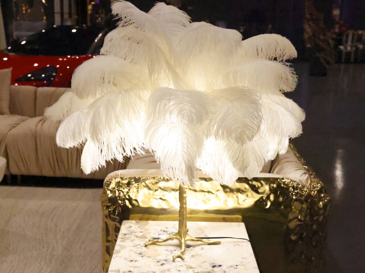 A contemporary table lamp is displayed at Sanctuary Furniture, on Thursday, May 25, 2023, in La ...
