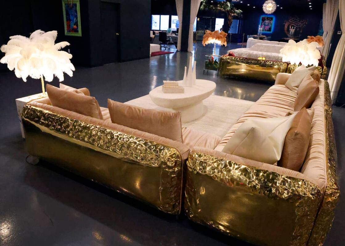 An L-shaped sofa is displayed at Sanctuary Furniture, on Thursday, May 25, 2023, in Las Vegas. ...