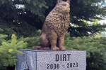 Statue of internet famous cat Dirt unveiled by Nevada Northern Railway