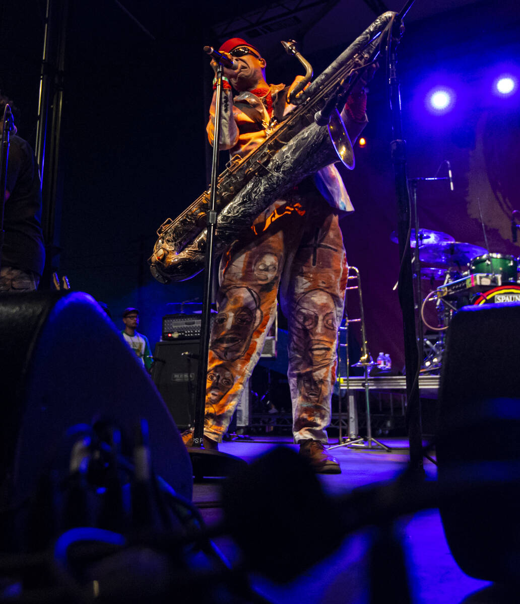 Angelo Moore of Fishbone performs during the Punk Rock Bowling music festival on Saturday, May ...