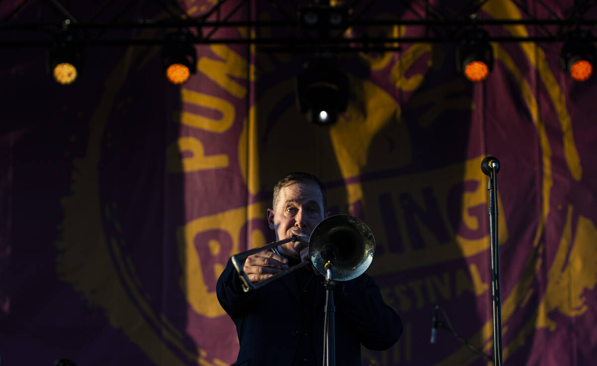 A member of The Slackers performs during the Punk Rock Bowling music festival on Saturday, May ...