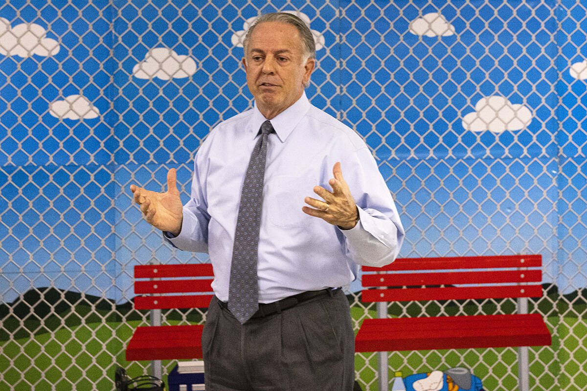 Gov. Joe Lombardo speaks during a roundtable discussion with the Nevada School Choice Coalition ...