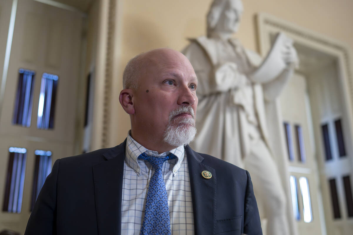 FILE - Rep. Chip Roy, R-Texas, speaks to reporters at the Capitol in Washington, Tuesday, May 2 ...