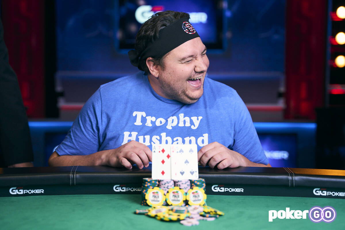 Shaun Deeb after winning the $25,000 buy-in Pot-limit Omaha High Roller at the World Series of ...