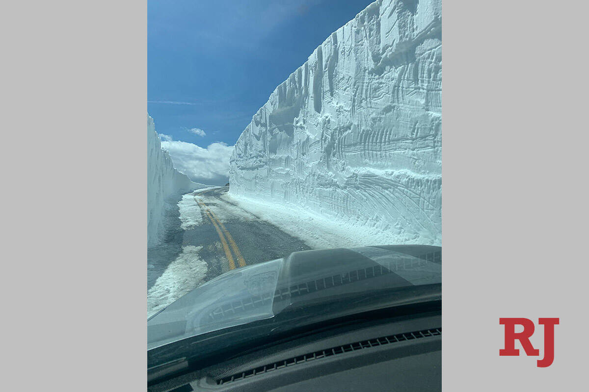 The snowpack on Angel Lake Scenic Byway in the Humboldt Toiyabe National Forest near Wells. Nev ...