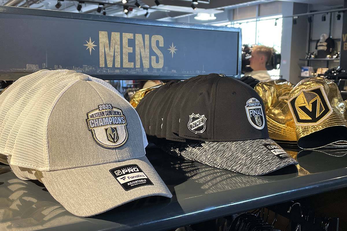 The Golden Knights released new Western Conference Champions gear on Tuesday morning. (Lukas Eg ...