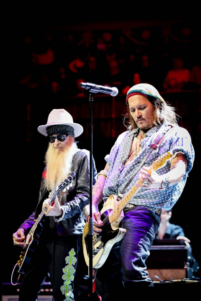 Billy Gibbons and Johnny Depp are shown at "A Jeff Beck Tribute," on Tuesday, May 23, 2023. (Ch ...