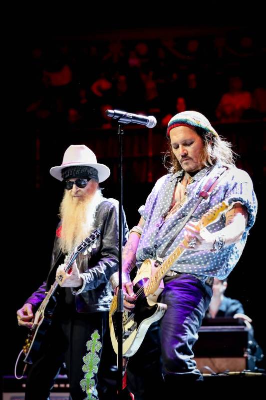 Billy Gibbons and Johnny Depp are shown at "A Jeff Beck Tribute," on Tuesday, May 23, 2023. (Ch ...
