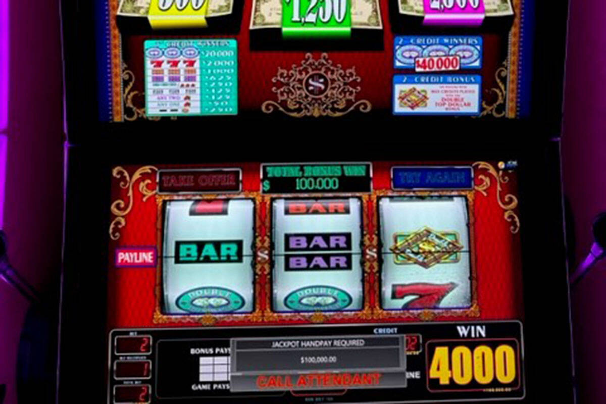 A slots player won $100,000 on Double Top Dollar on Tuesday, May 30, 2023, at Caesars Palace in ...