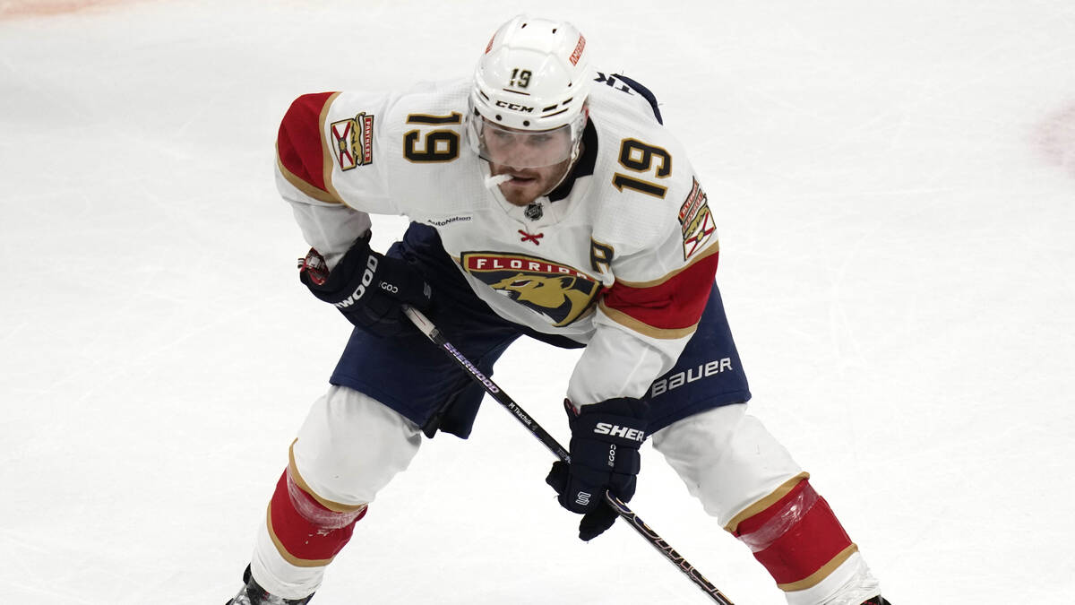 Florida Panthers left wing Matthew Tkachuk (19) during Game 5 in the first round of the NHL hoc ...