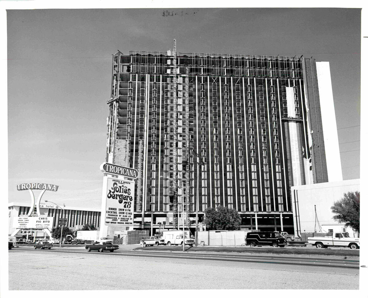 A tower is seen under conservation at the Tropicana Las Vegas in 1982. (Review-Journal file)