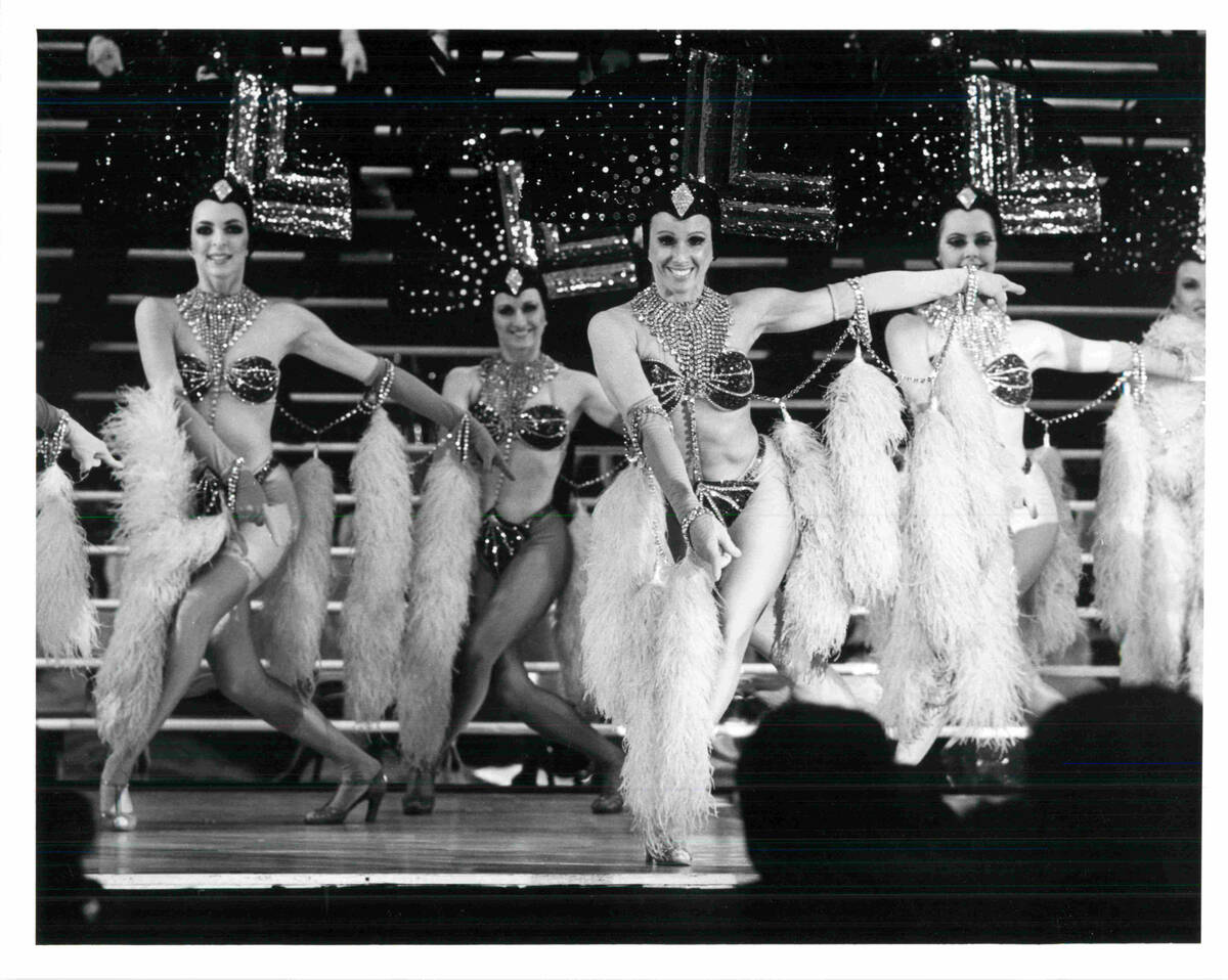 Showgirls in “Folies Bergere” perform at the Tropicana Las Vegas in this undated ...