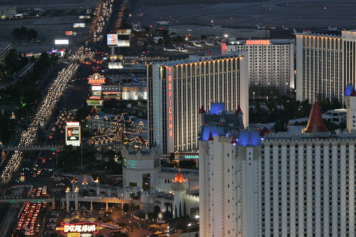 DUANE PROKOP/LAS VEGAS REVIEW-JOURNAL The Las Vegas Strip, including the Tropicana hotel-casino ...