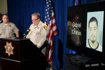 Gabriel Charles is shown during a news conference with Las Vegas police Assistant Sheriff John ...