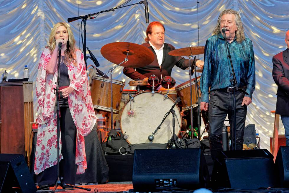 Robert Plant and Alison Krauss perform at Jay Pritzker Pavilion on Tuesday, June 7, 2022, in Ch ...