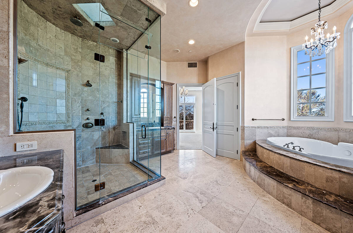 Master bath has large shower. (Berkshire Hathaway Home Services)