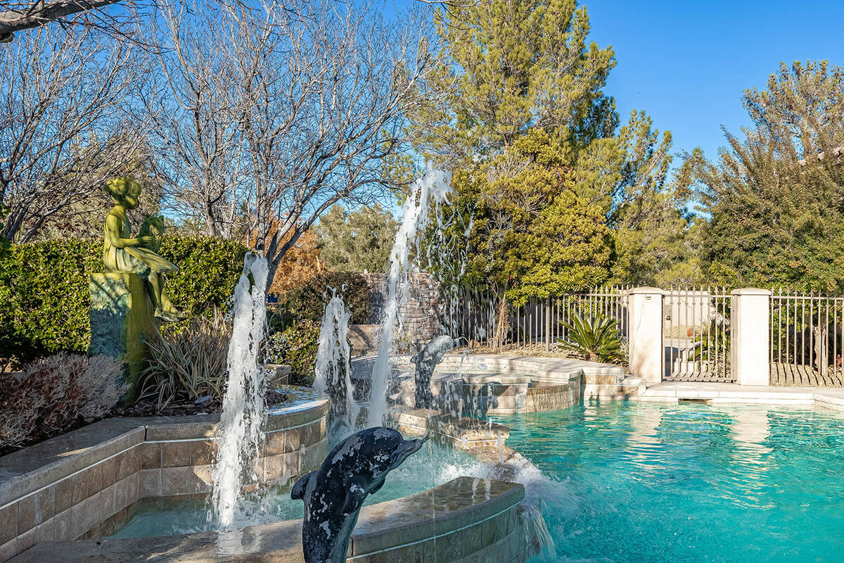 The pool area has water features. (Berkshire Hathaway Home Services)