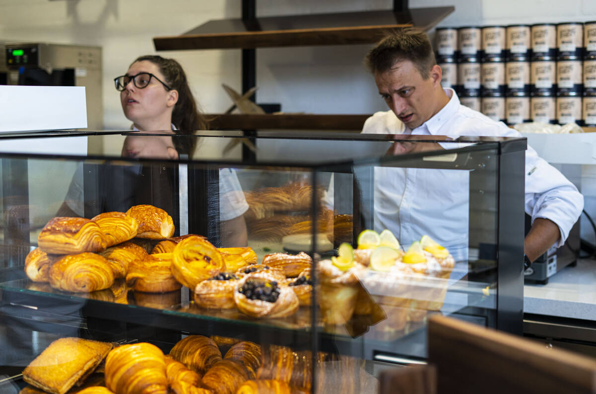 Brittany Simmons, head baker at 1228 Main, and Sebastien Polycarpe, director of pastry with Wol ...