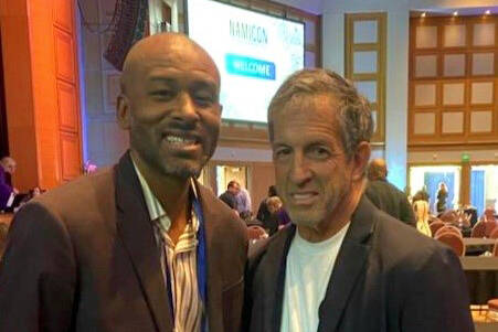 Dr. Sheldon A. Jacobs with keynote speaker Kenneth Cole, founder of the Mental Health Coalition ...