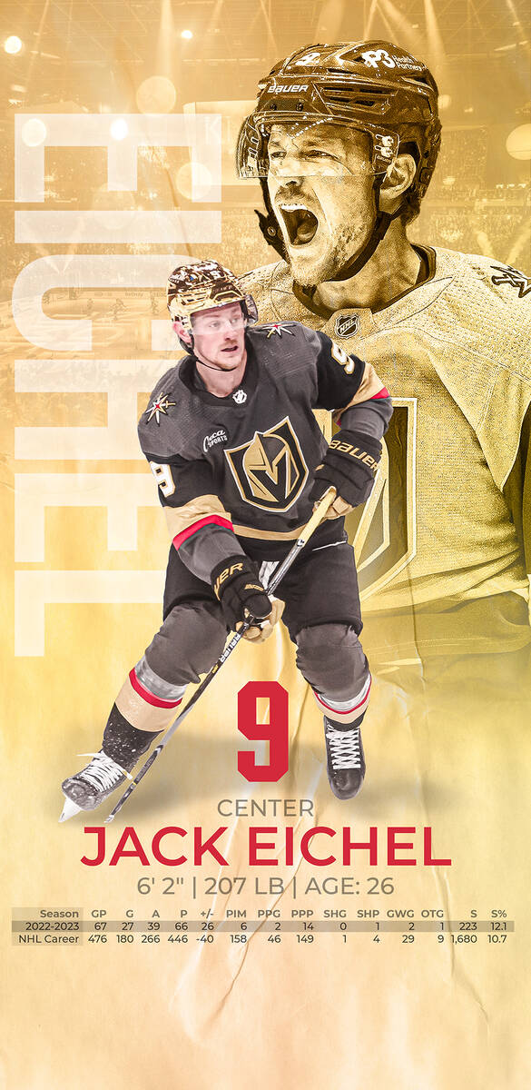 Golden Knights center Jack Eichel (Wes Rand/Las Vegas Review-Journal)