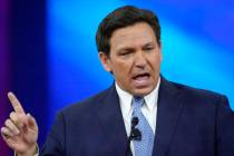 FILE - Florida Gov. Ron DeSantis speaks at the Conservative Political Action Conference (CPAC), ...