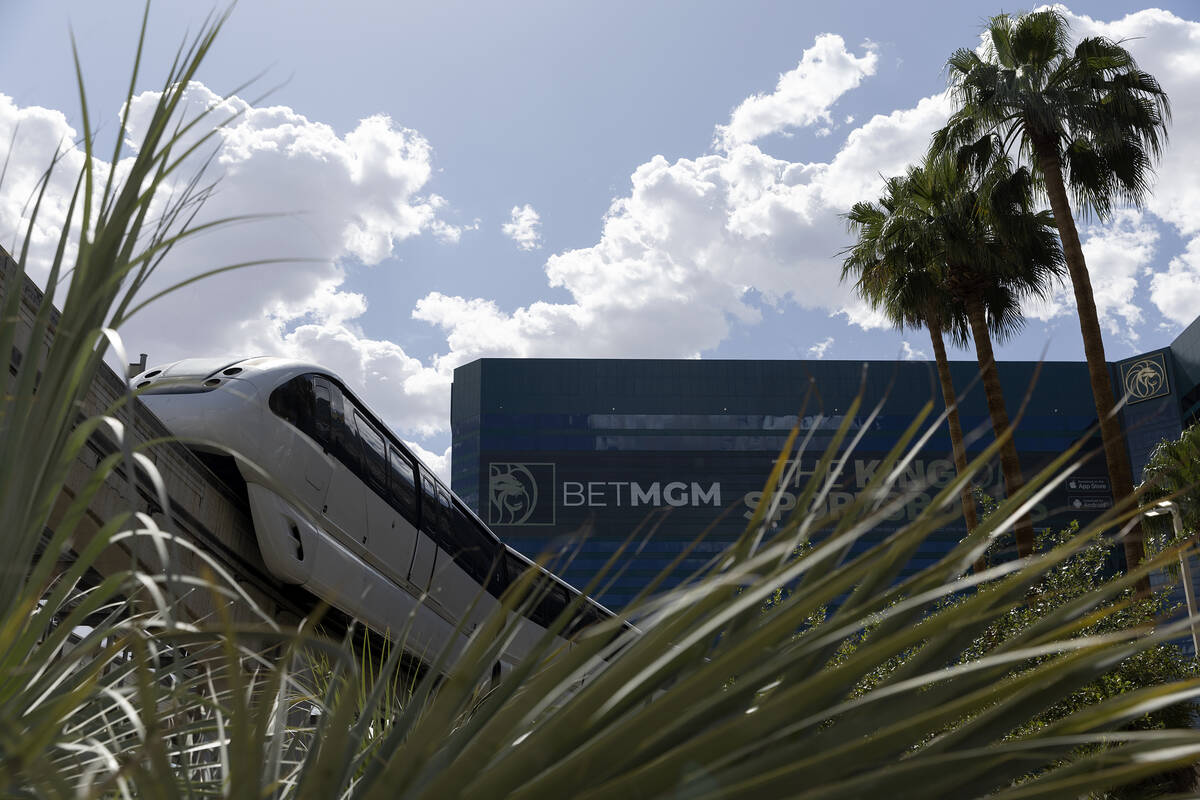 The Las Vegas Monorail travels past MGM Grand on Wednesday, May 31, 2023, in Las Vegas. The aut ...