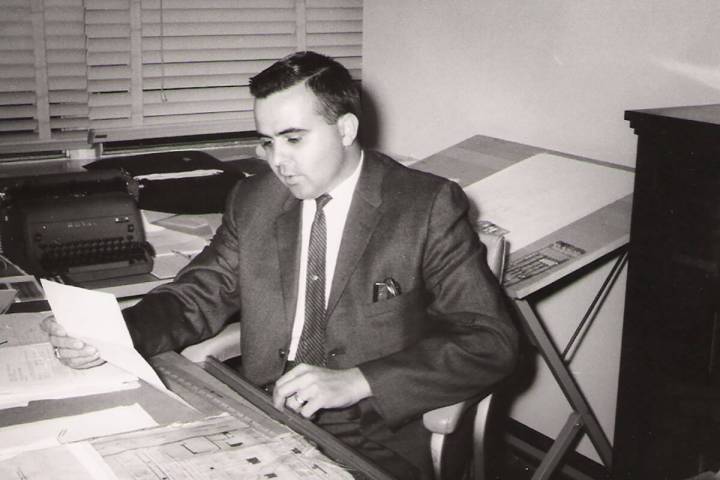 Dick Borghi, a retired longtime production manager at the Las Vegas Review-Journal, is seen in ...