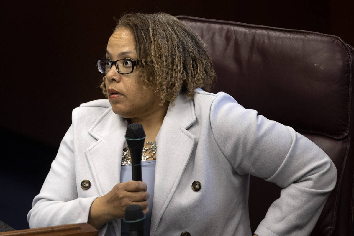 Sen. Dina Neal, D-North Las Vegas, seen in February 2023 in Carson City. (Ellen Schmidt/Las Veg ...