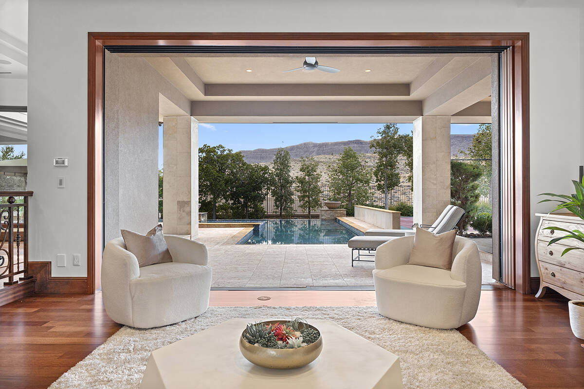 The home features indoor/outdoor living. (Douglas Elliman, Nevada)