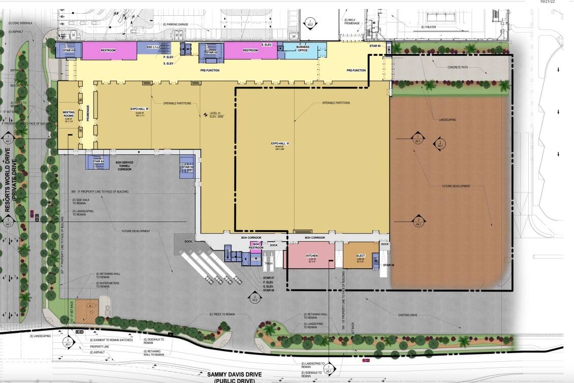 A rendering of Resorts World's convention center's floor plan for Level 1. (Marnell Architecture)