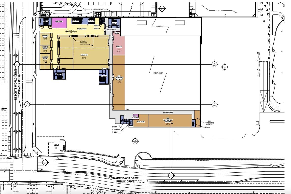 A rendering of Resorts World's convention center's floor plan for Level 2. (Marnell Architecture)