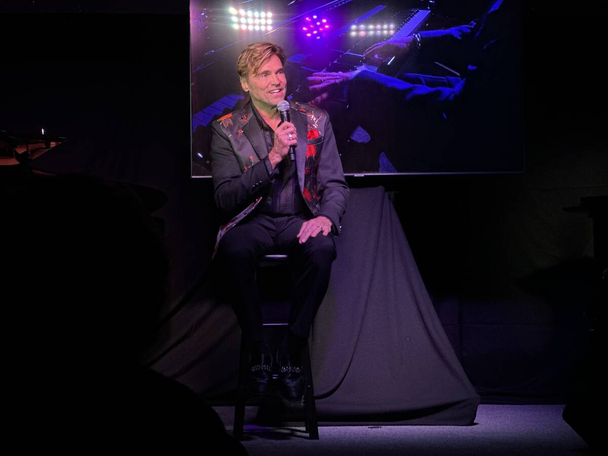 Brent Barrett is shown during a showcase of the Liberace musical "Glitz!" at Coop's Cabaret & H ...