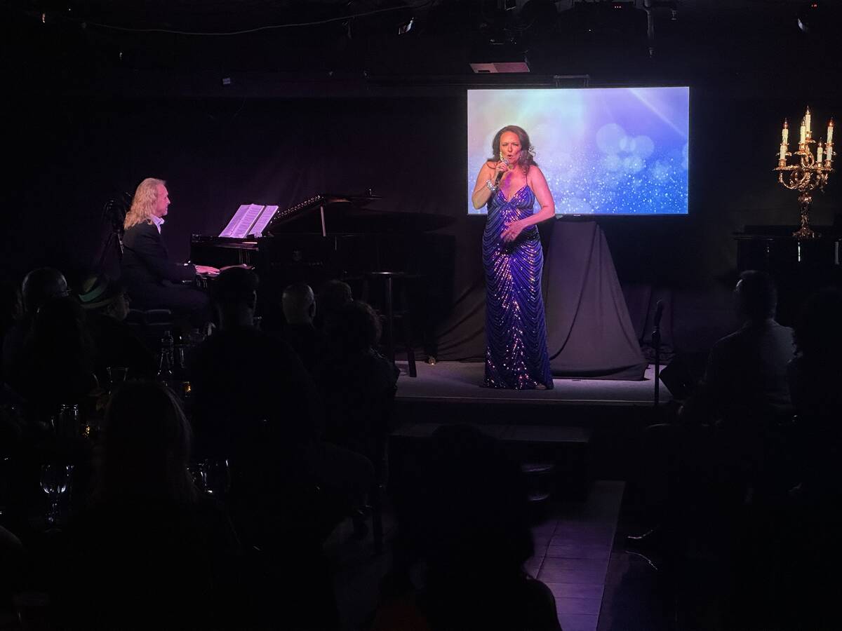 Philip Fortenberry and Niki Scalera are shown during a showcase of the Liberace musical "Glitz! ...