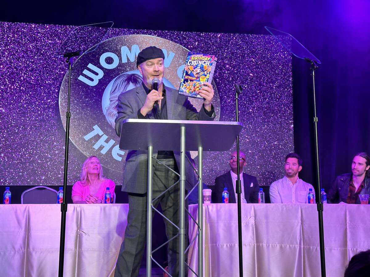 Comic John Bizarre is shown at the birthday party and roast for Angela Stabile and Tiffany Mond ...