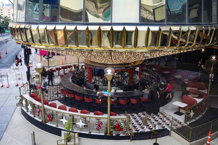 The Carousel Bar is almost finished as part of a facade renovation at the Plaza hotel-casino in ...