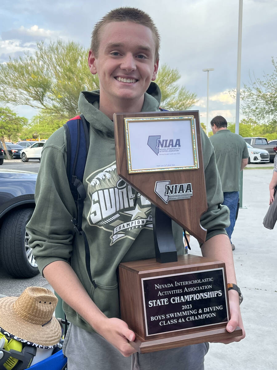 Liberty's Nathaniel Stewart is a member of the Nevada Preps All-Southern Nevada boys swimming a ...