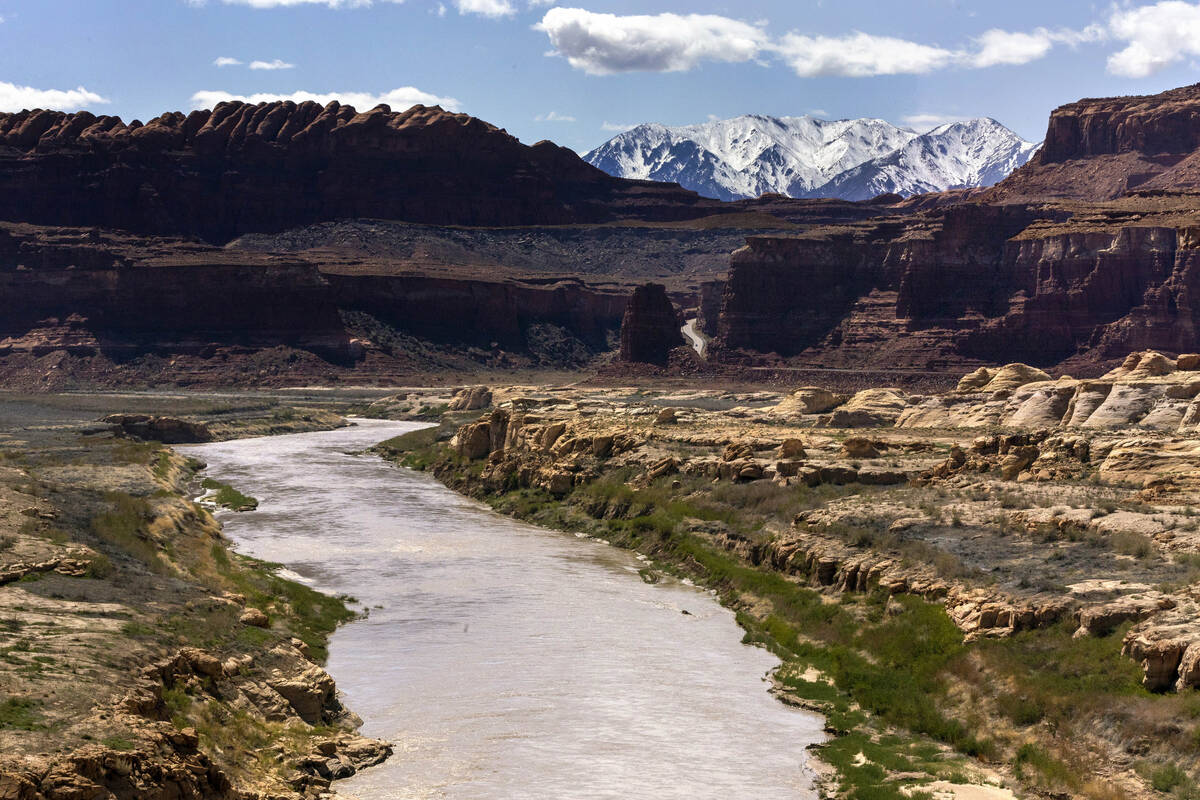 The Colorado River meanders within the Glen Canyon National Recreation Area near the Hite Cross ...