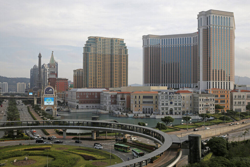 The Venetian Macao casino resorts stand at Cotai Strip in Macao, June 3, 2018. Revenue totals h ...