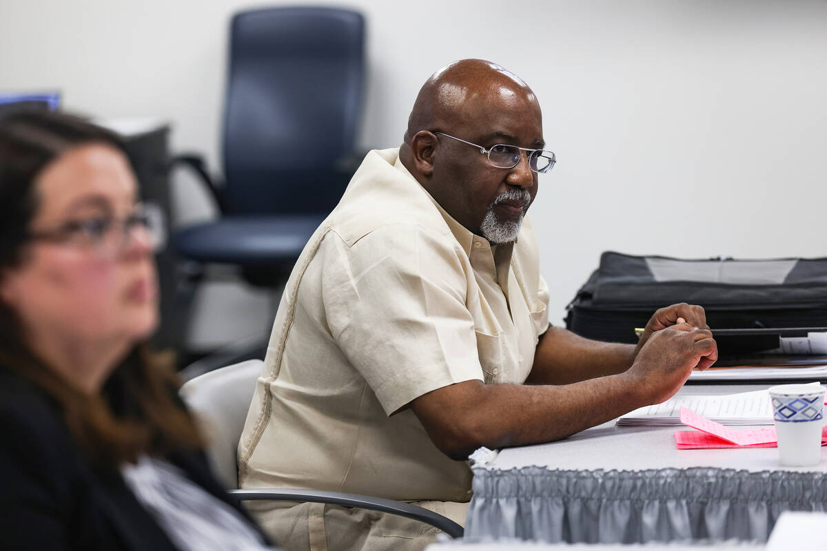 Dr. George Chambers, a local OB-GYN, speaks on the second day of a hearing regarding a sexual m ...