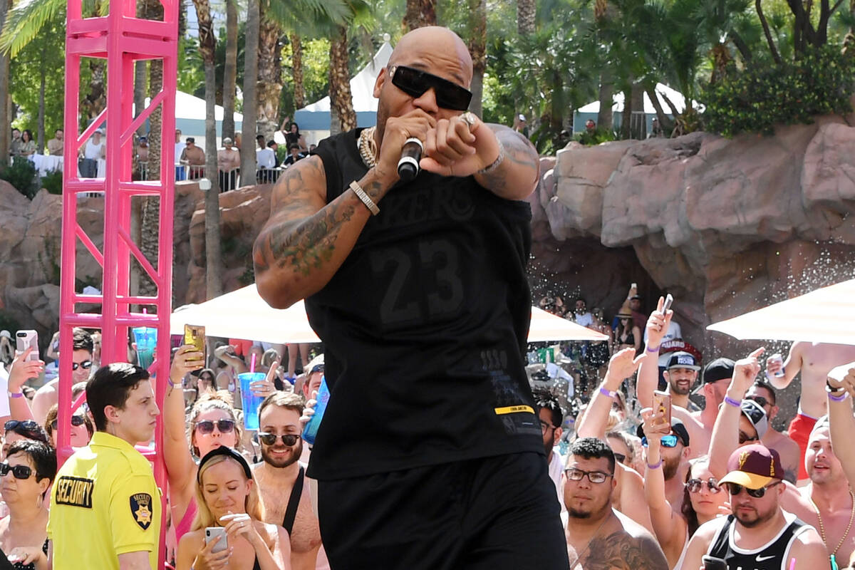 Rapper, singer-songwriter and composer Flo Rida performs at Flamingo Las Vegas' GO Pool Dayclub ...