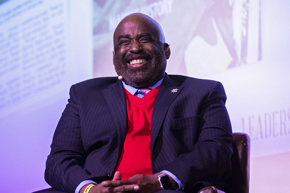 Bryan Scott speaks during a Black History Month panel called “Leaders In Law: Celebratin ...